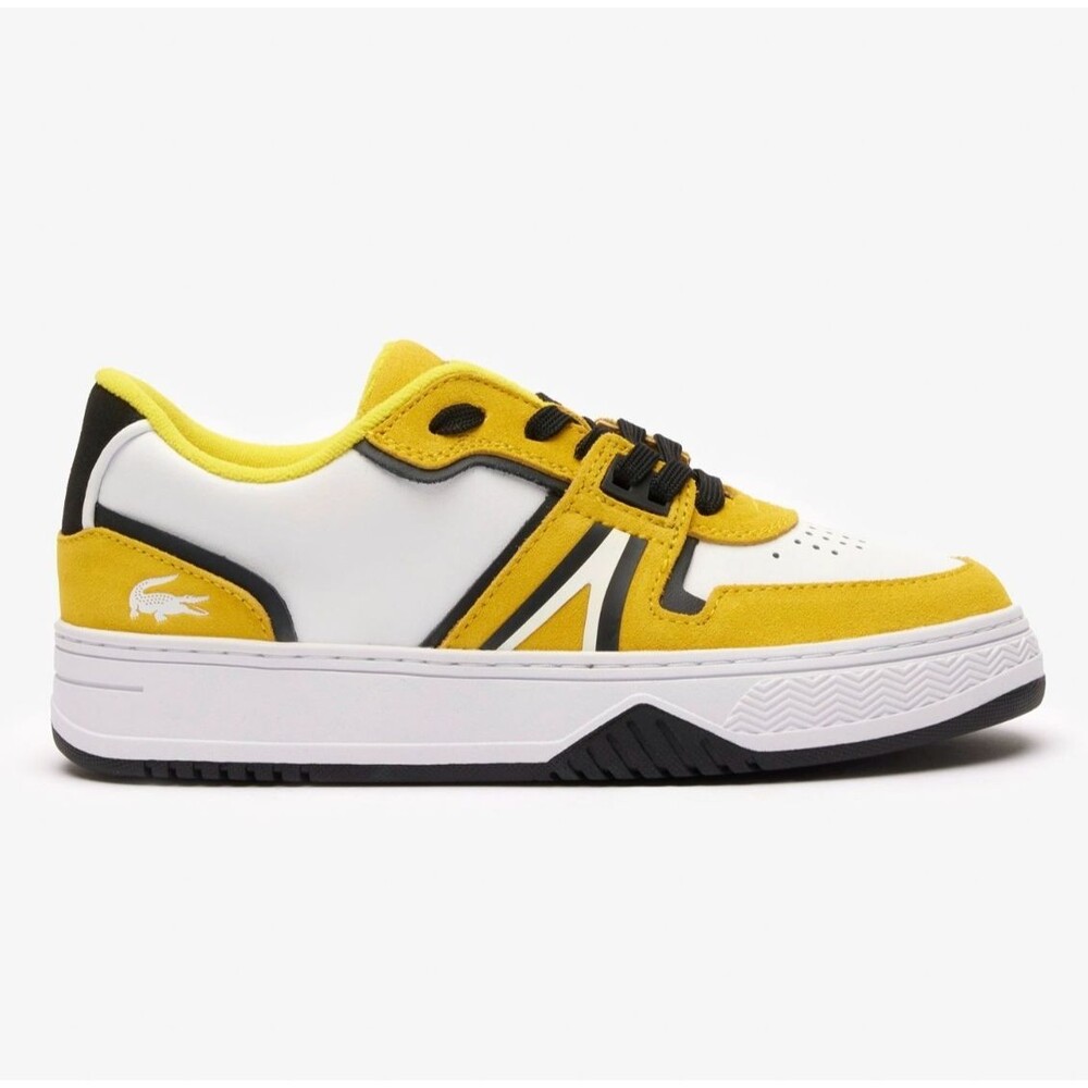 Lacoste Sport Women's US6.5 - L001 Sneakers Suede White / Yellow Shoes NWOB